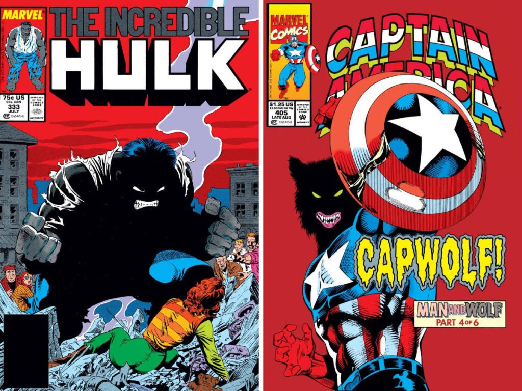 The Incredible Hulk #333 by Steve Geiger and Captain America #405 by Rik Levens