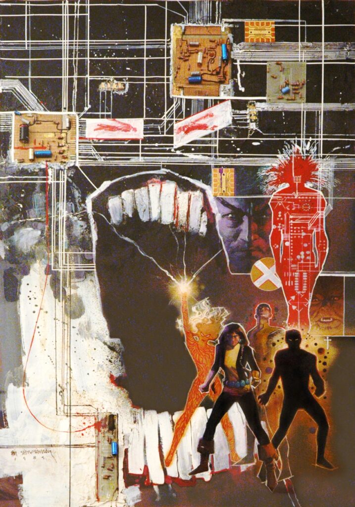 New Mutants promotional poster from 1984 by Bill Sienkiewicz